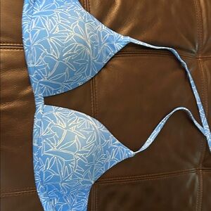 Prana Light Blue Patterned Bikini Top